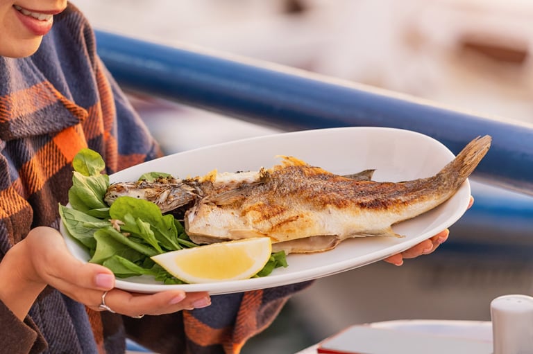 Prato de robalo grelhado no Restaurante Dona Helena
