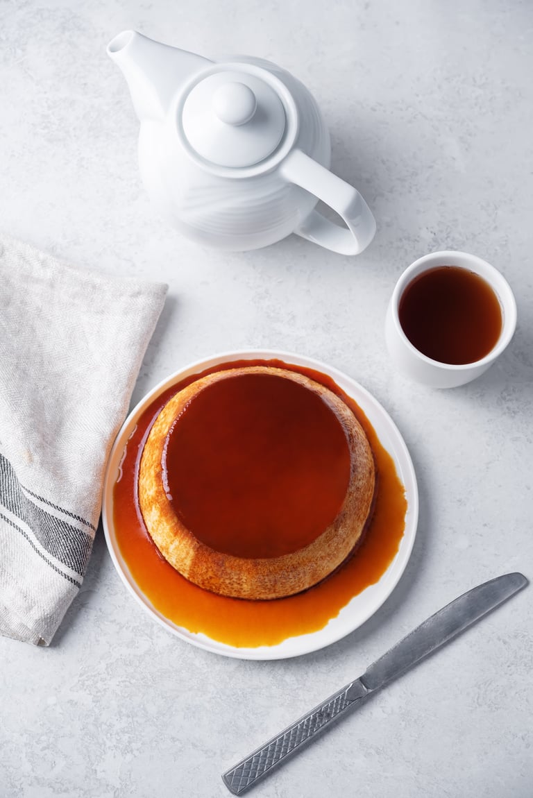 Sobremesa portuguesa elegante - pudim caseiro